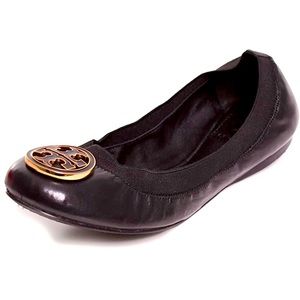 TORY BURCH GLOSSY Caroline Ballet Flats, Leather, Size 7
